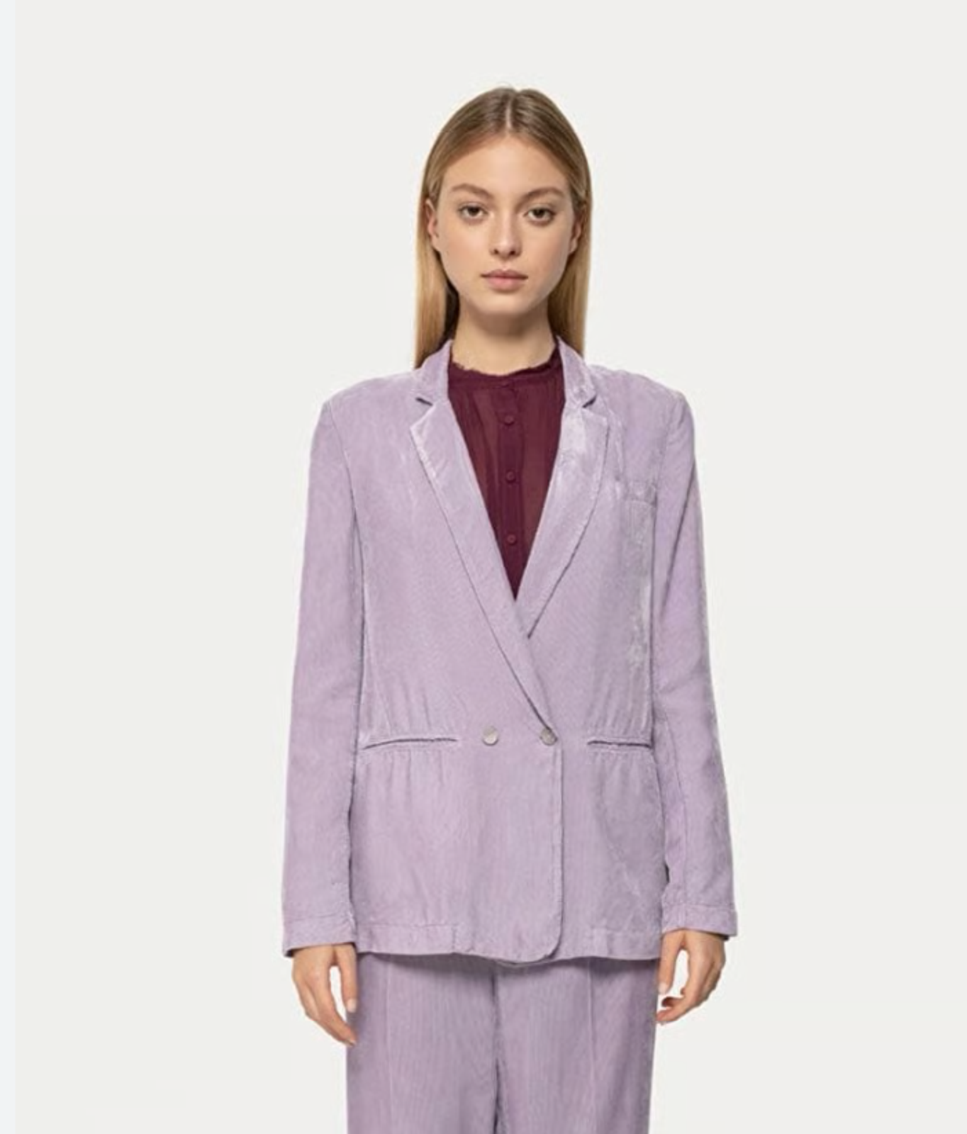 Forte Forte Italy Lavender Double Breasted Pinwale Corduroy Blazer Jacket S $540